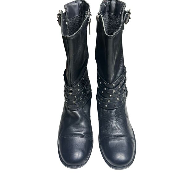 Harley-Davidson Women's Black Kennedy Studded Leather Motorcycle Boots Size 9.5 - Picture 3 of 15